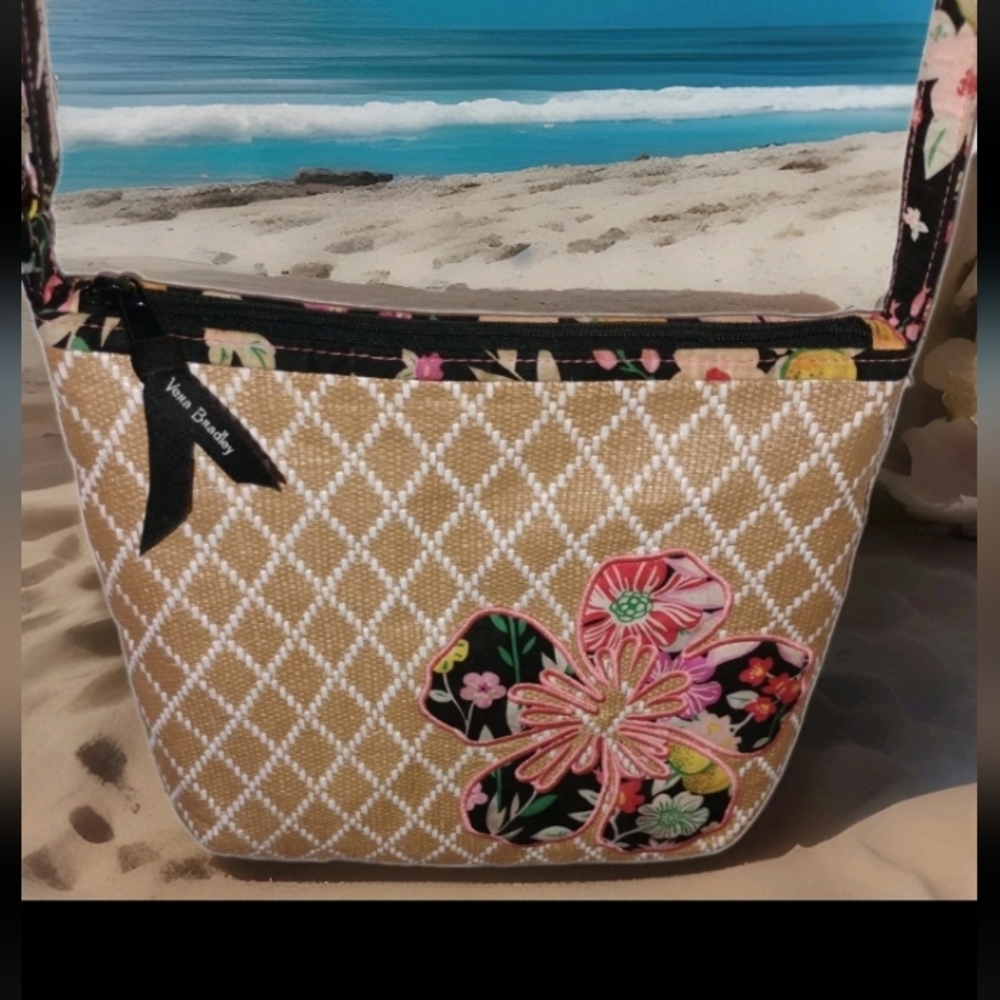 Vera Bradley Beach Crossbody in the Tangerine Twist pattern  (Retired)